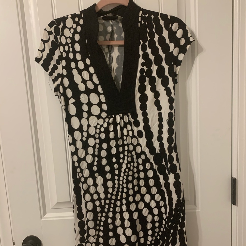 Trina Turk Dress Black White Small